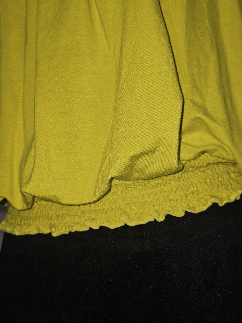 INC International Concepts Bright Yellow Smocked Puff Sleeve Crop Top - Picture 7 of 13